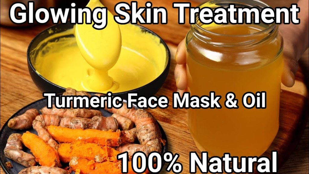 Picture of: Homemade Turmeric Oil & Face Pack for Skin Whitening  How to Make Turmeric  Glowing Skin Lightening